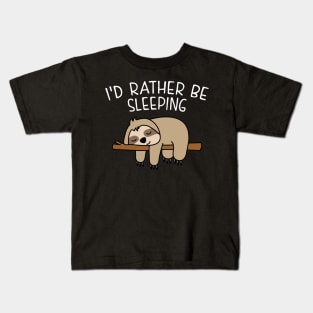 Sloth Mask. I'd Rather Be Sleeping. Kids T-Shirt